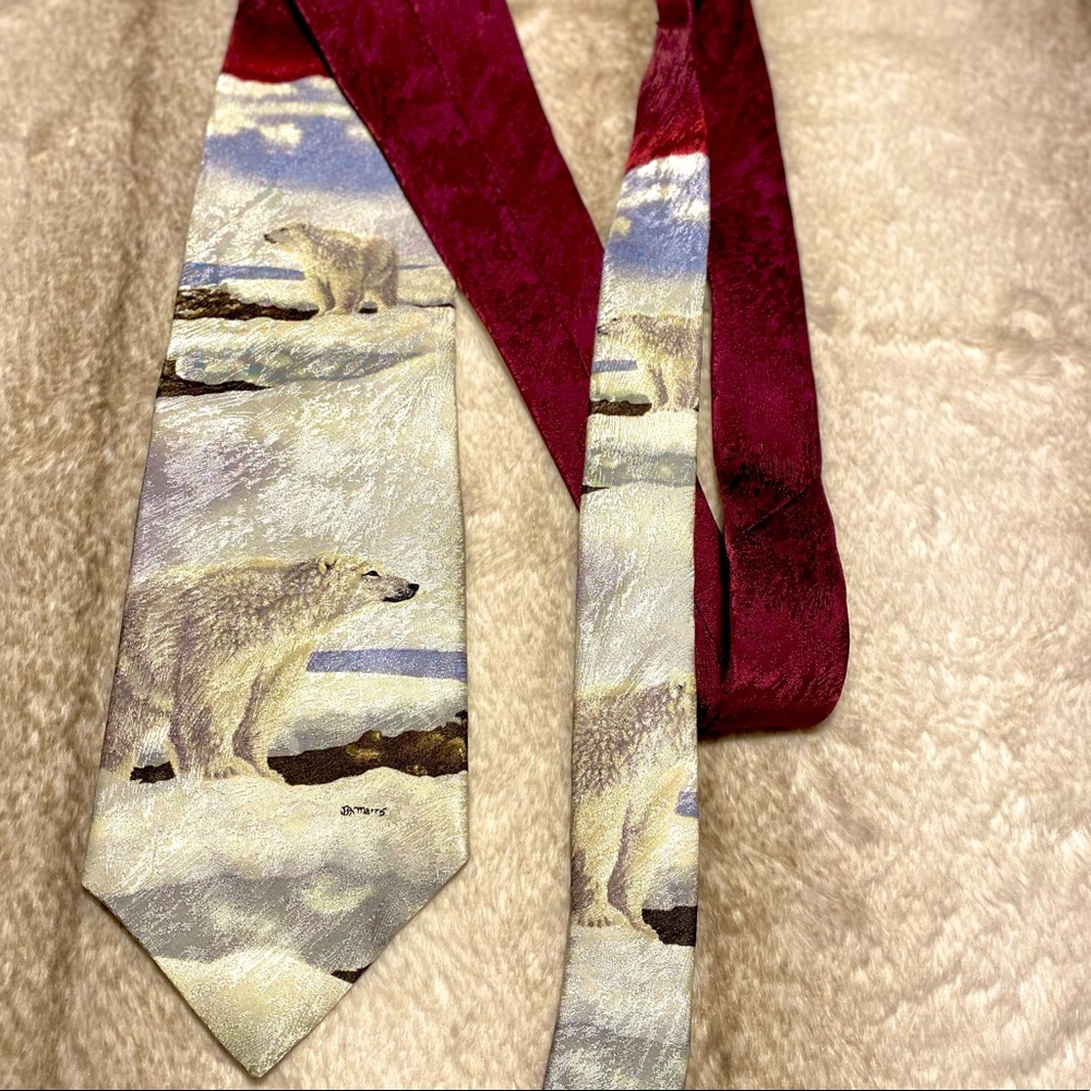 Bear Pattern silk Tie by Bonnie Marris - Picture 11 of 11
